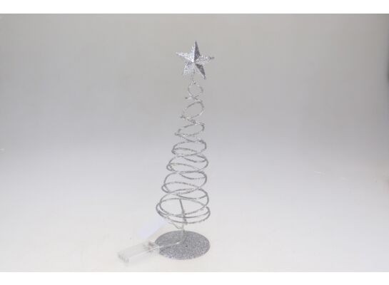 Choinka LED 20 lampek 50 cm srebrna