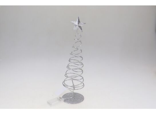 Choinka LED 20 lampek 40 cm srebrna