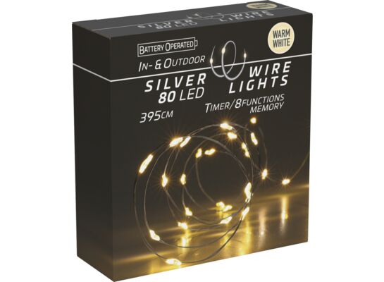 Łańcuch świetlny 80 micro LED ciepłe białe