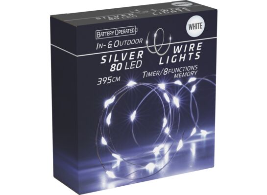 Łańcuszek 80 micro LED 395 cm zimne białe