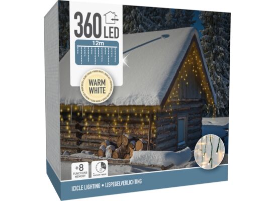 Kurtyna 360 LED 12 m ciepłe białe