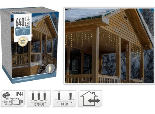 Kurtyna Soft Wire 12,7 m 640 LED ciepłe białe