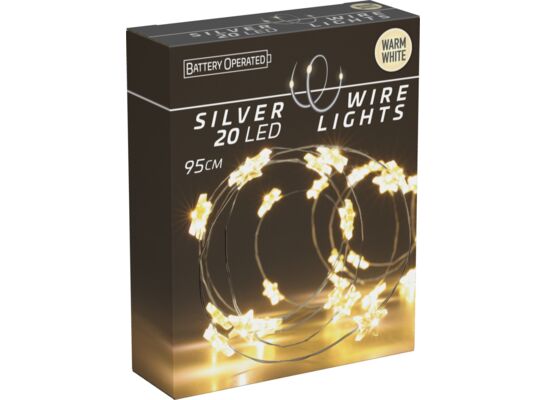 Łańcuch 20 LED gwiazdki 95 cm ciepłe białe