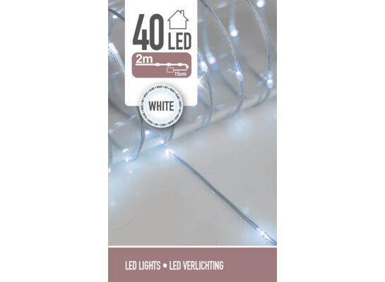 Łańcuch świetlny 40 LED 195 cm zimne białe