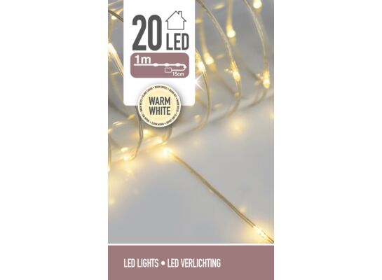 Łańcuch świetlny 20 LED 95 cm ciepłe białe