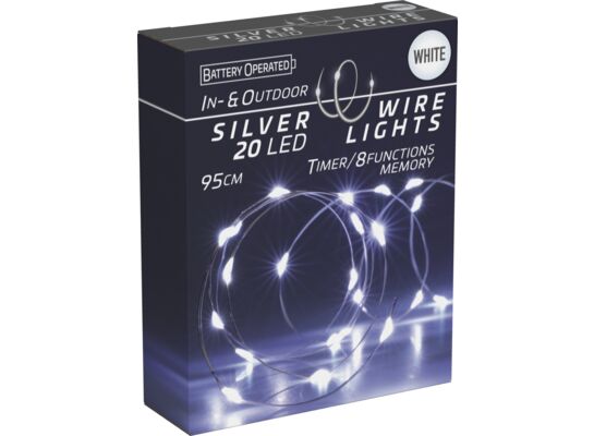 Łańcuszek 20 micro LED 95 cm zimne białe