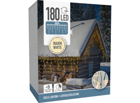 Kurtyna 180 LED 6 m ciepłe białe