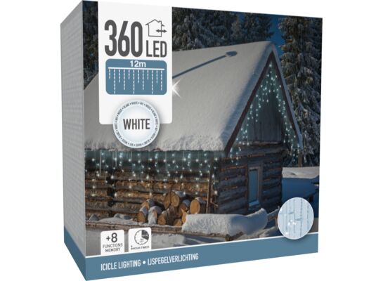 Kurtyna 360 LED 12 m zimne białe