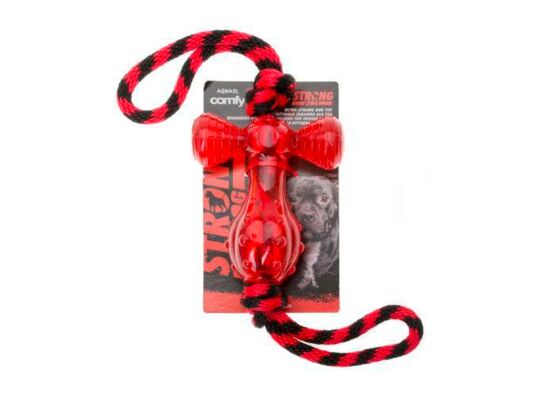 Zabawka Strong Dog młot ze sznurem czerwona Comfy
