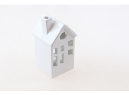 Figurka ceramiczna domek 8 x 8 x 15 cm biały