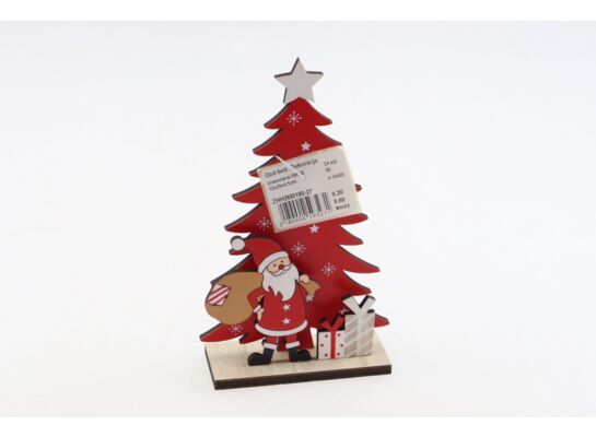 Dekoracja drewniana choinka 12 x 20 x 4,5 cm mix