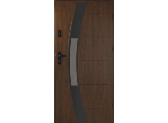 Drzwi zewnętrzne Selene black 90 prawe orzech