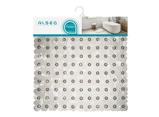 Mata łazienkowa PEBBLE 53 x 53 cm szary transparentny