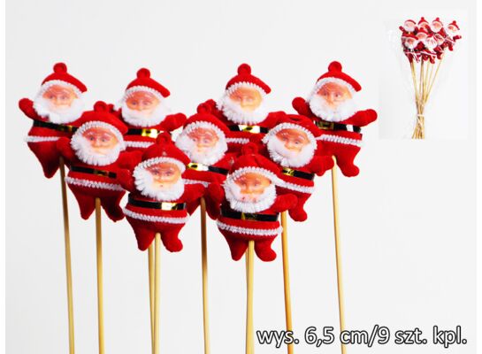 Mikołaje na piku plastikowe 6,5 cm