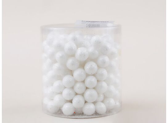 Kulki brokatowe 1,5 cm białe