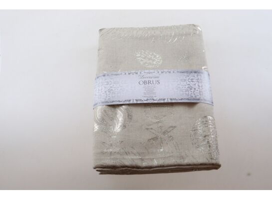 Obrus 200 x 140 cm biały/beżowy