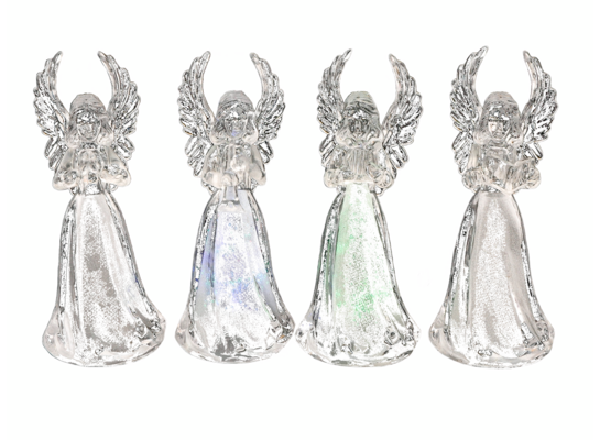 Aniołek LED 11,5 cm transparentny