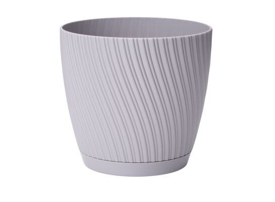 Doniczka Mika z podstawką 17 cm platynowa