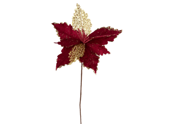 Poinsecja na piku 60 cm czerwono-złoty