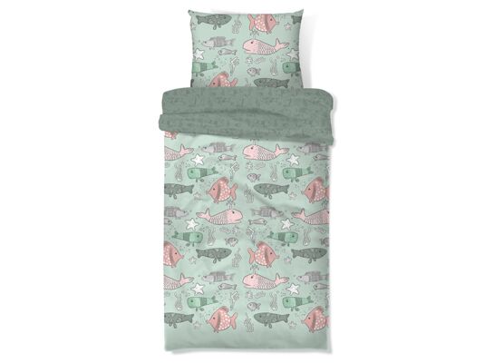 Pościel dziecięca Ryby 140 x 200 cm + 70 x 80 cm