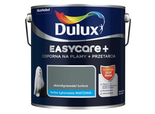 Farba tytanowa Dulux EasyCare+ Plamy+Przetarcia Skandynawsk Turkus 2,5 l