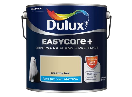 Farba tytanowa Dulux EasyCare+ Plamy+Przetarcia Cudowny Beż 2,5 l
