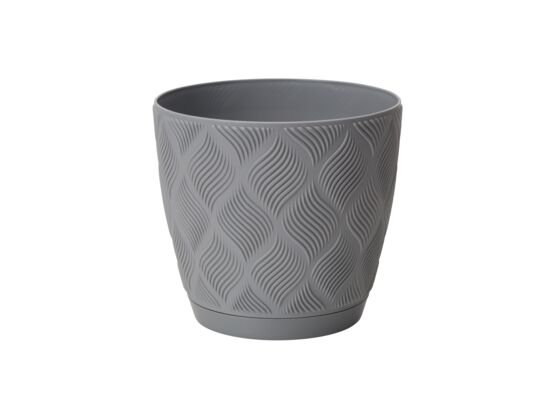 Doniczka Flow Petit z podstawką 13 cm antracytowa