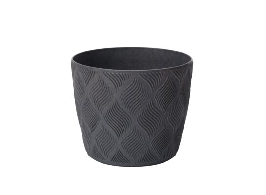 Doniczka Flow Petit z podstawką 17 cm antracytowa