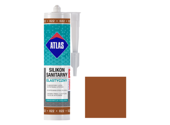 Silikon sanitarny elastyczny 022 orzechowy 280 ml Atlas