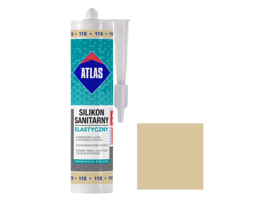 Silikon sanitarny elastyczny 118 jaśminowy 280 ml Atlas