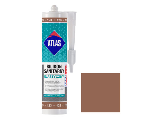 Silikon sanitarny elastyczny 123 jasnobrązowy 280 ml Atlas