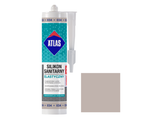 Silikon sanitarny elastyczny 034 jasnoszary 280 ml Atlas