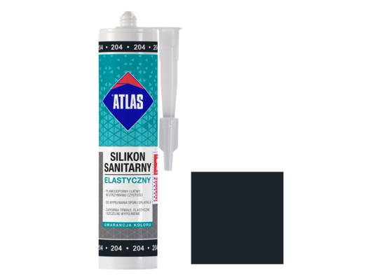 Silikon sanitarny elastyczny 204 czarny 280 ml Atlas