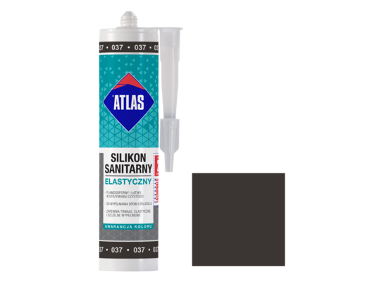 Silikon sanitarny elastyczny 037 grafitowy 280 ml Atlas