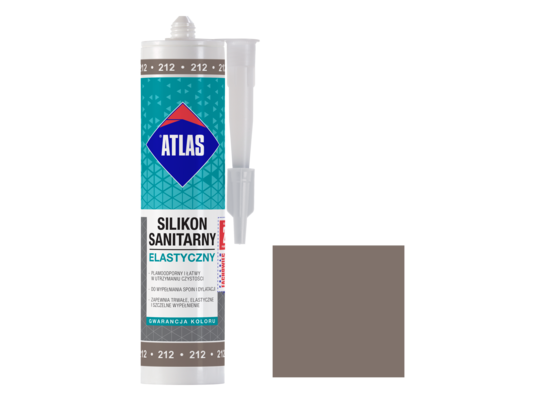 Silikon sanitarny elastyczny 212 szarobrązowy 280 ml Atlas