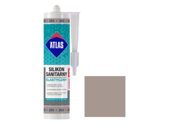 Silikon sanitarny elastyczny 203 stalowy 280 ml Atlas