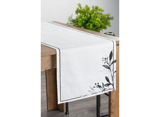 Bieżnik dekoracyjny NATU/4 40 x 140 cm biało-zielony