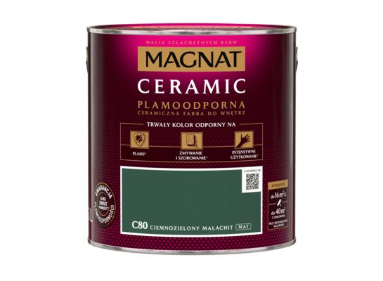 Farba ceramiczna ciemnozielony malachit C80 2,5 l Magnat