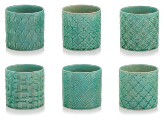 Osłonka Cylinder 13 cm turkusowy mix wzorów