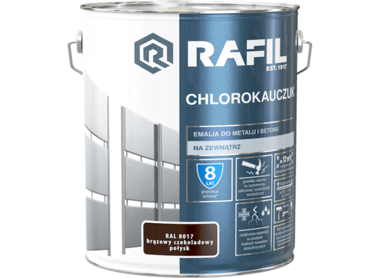 Emalia Chlorokauczukowa brąz ciemny 10 l RAFIL
