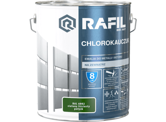 Emalia Chlorokauczukowa zielony liściasty 10 l RAFIL