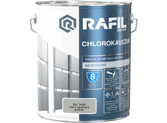 Emalia Chlorokauczukowa szary agatowy 10 l RAFIL