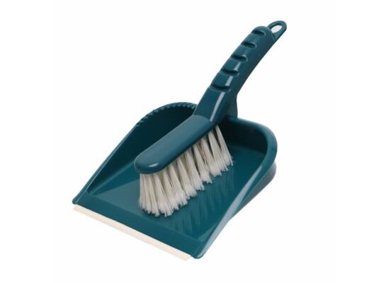 Komplet zmiotka + szufelka z gumką EDEN BLUE niebieski