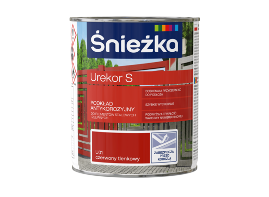 Podkład antykorozyjny Urekor S U01 czerwony 0,8 l Śnieżka