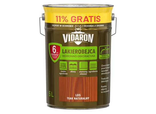 Lakierobejca teak naturalny L05 5 l VIDARON