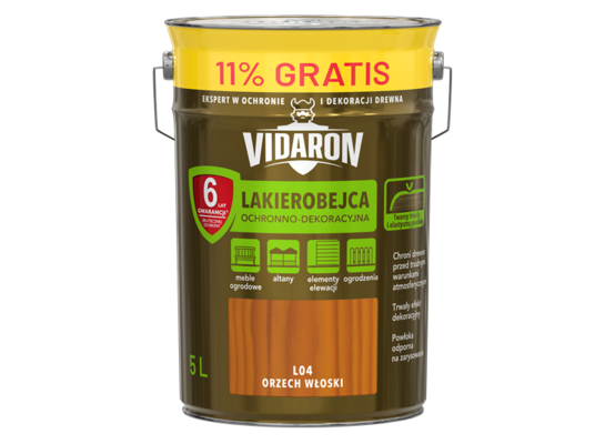 Lakierobejca orzech włoski L04 5 l VIDARON
