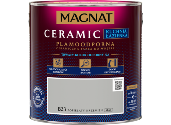 Farba ceramiczna MAGNAT Kitchen&Bathroom popielaty krzemień B23 2,5 l