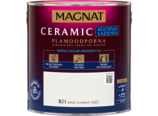 Farba ceramiczna MAGNAT Kitchen&Bathroom biały kamień B21 2,5 l