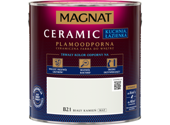 Farba ceramiczna MAGNAT Kitchen&Bathroom biały kamień B21 2,5 l