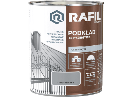 Podkład antykorozyjny szary okienny RAL7040 0,75 l RAFIL